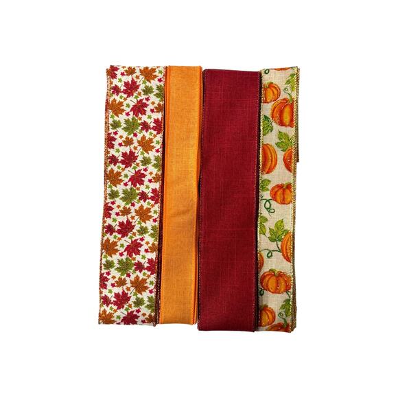 Fall Wreath Kit "Leaves Are Falling Autumn Is Calling" Sign Ribbons Bundle Set - Picture 3 of 5